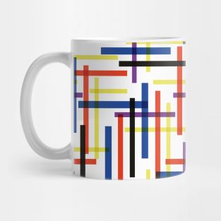 Criss Cross Stripes Baar Abstract Multicolor Mug